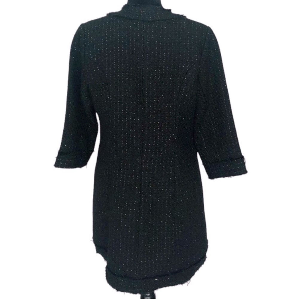 Luii tweed shredded dress coat or jacket 3/4 sleeves, gold thread details - Picture 6 of 10